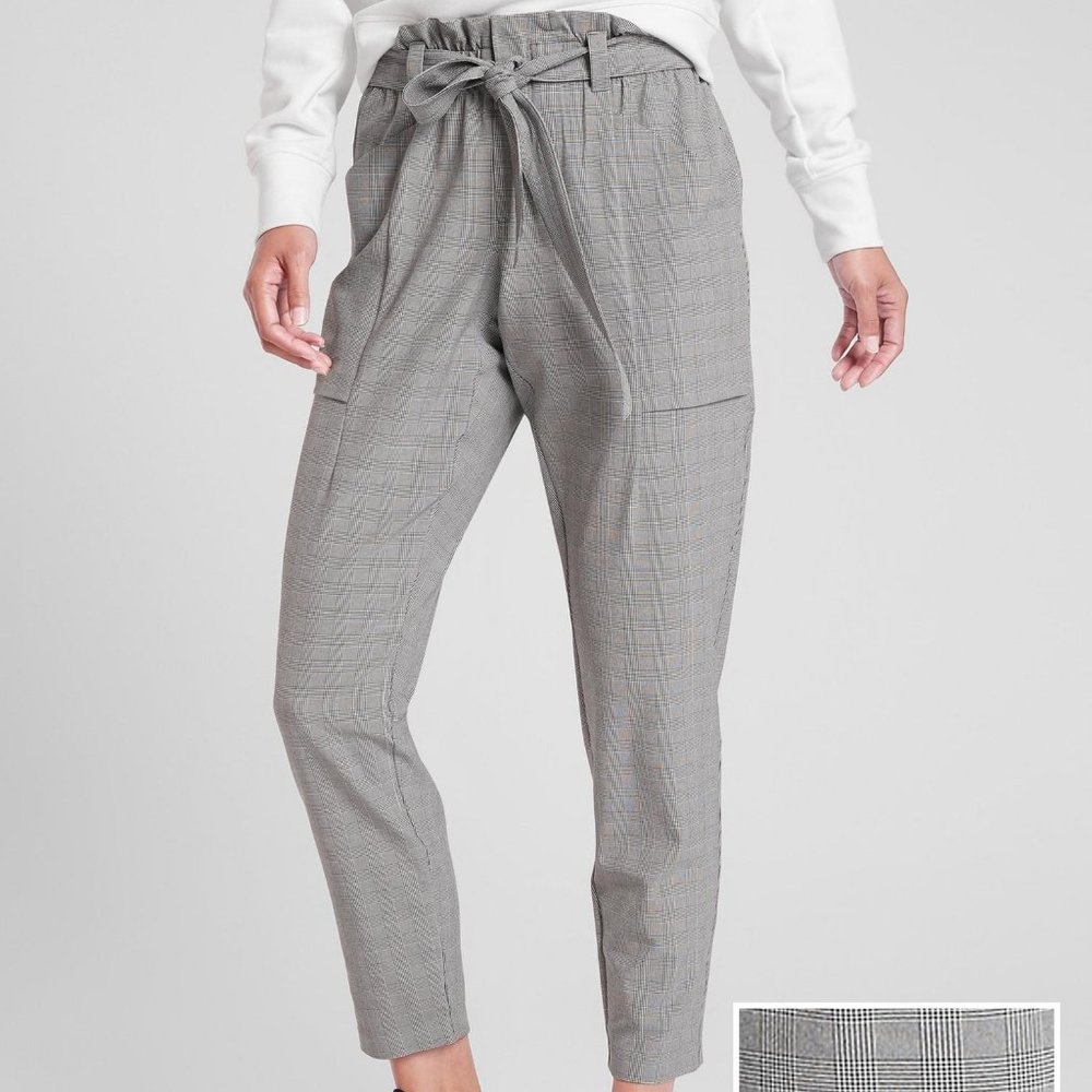 Athleta Skyline Paper Bag Plaid Pants